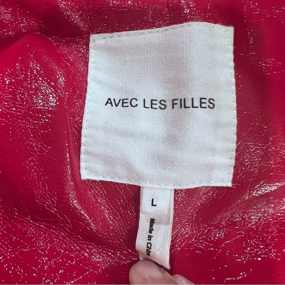 Avec Les Filles Faux Leather long Jacket Size L - Picture 3 of 9